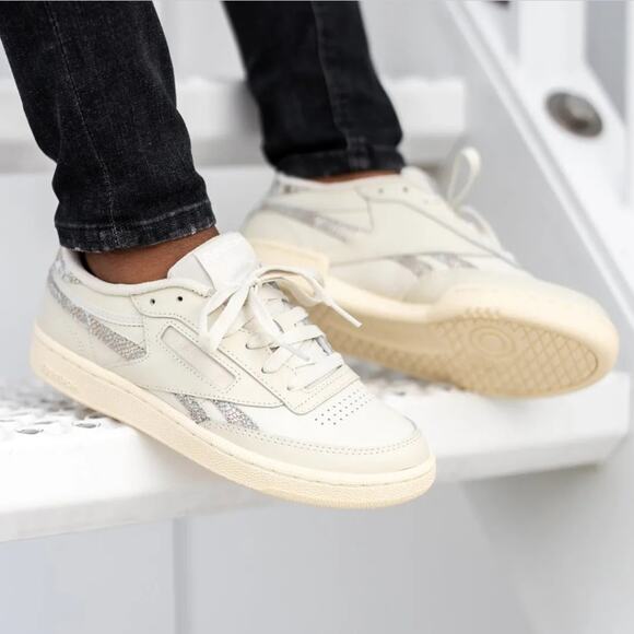 Reebok RARE Club C Revenge 85 Snakeskin and White Sneakers - Picture 2 of 11